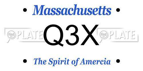 Q3X Massachusetts License Plate