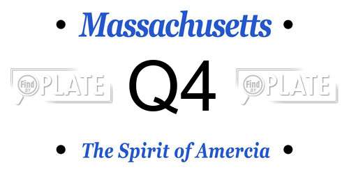 Q4 Massachusetts License Plate