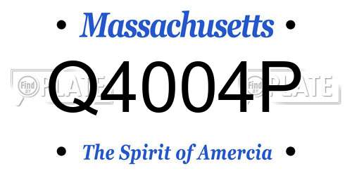 Q4004P Massachusetts License Plate