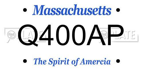 Q400AP Massachusetts License Plate