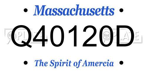 Q40120D Massachusetts License Plate