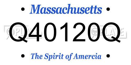 Q40120Q Massachusetts License Plate