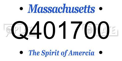Q401700 Massachusetts License Plate