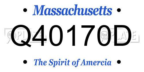 Q40170D Massachusetts License Plate