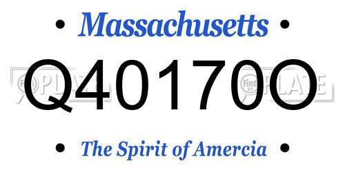 Q40170O Massachusetts License Plate