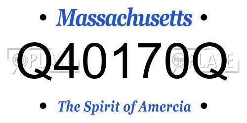Q40170Q Massachusetts License Plate