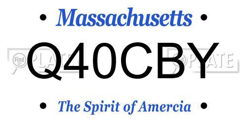 Q40CBY Massachusetts License Plate