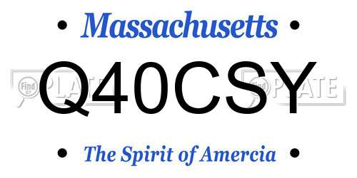Q40CSY Massachusetts License Plate