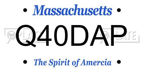 Q40DAP Massachusetts License Plate