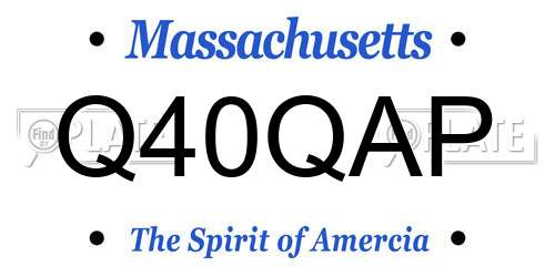 Q40QAP Massachusetts License Plate