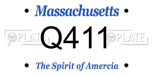 Q411 Massachusetts License Plate