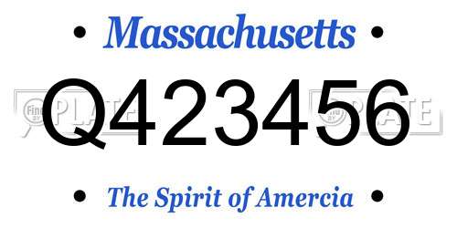 Q423456 Massachusetts License Plate