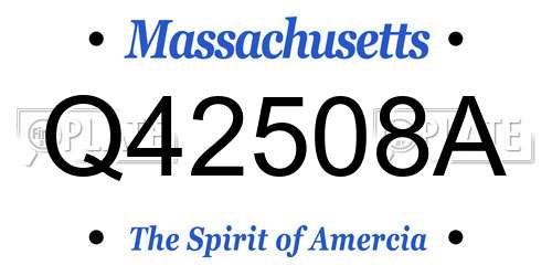 Q42508A Massachusetts License Plate