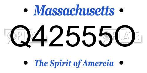 Q42555O Massachusetts License Plate