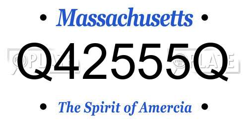 Q42555Q Massachusetts License Plate