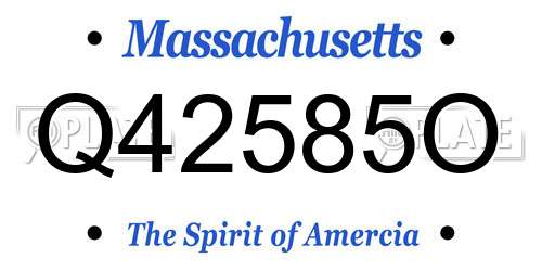 Q42585O Massachusetts License Plate