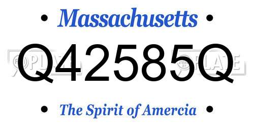 Q42585Q Massachusetts License Plate