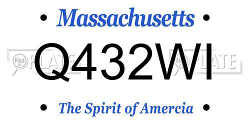 Q432WI Massachusetts License Plate