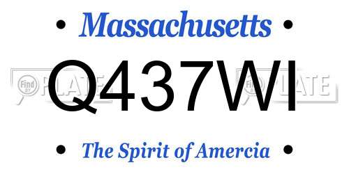 Q437WI Massachusetts License Plate