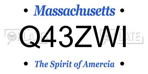 Q43ZWI Massachusetts License Plate