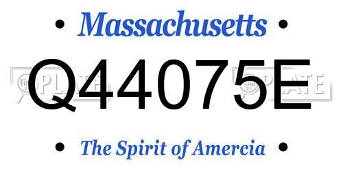 Q44075E Massachusetts License Plate