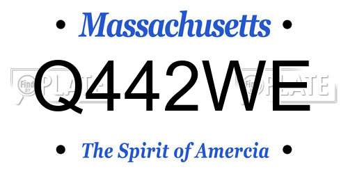 Q442WE Massachusetts License Plate