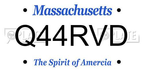 Q44RVD Massachusetts License Plate