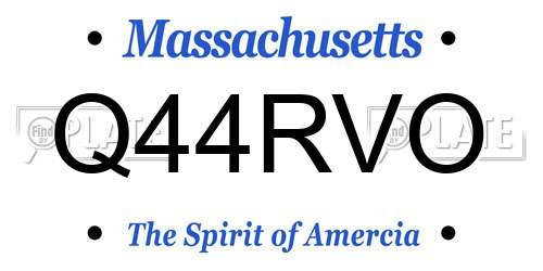 Q44RVO Massachusetts License Plate