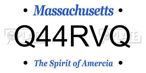 Q44RVQ Massachusetts License Plate