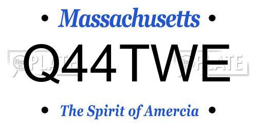 Q44TWE Massachusetts License Plate