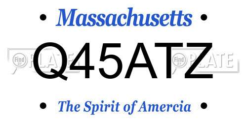 Q45ATZ Massachusetts License Plate