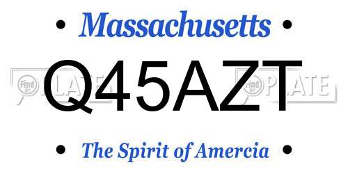 Q45AZT Massachusetts License Plate