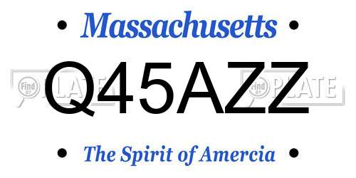 Q45AZZ Massachusetts License Plate