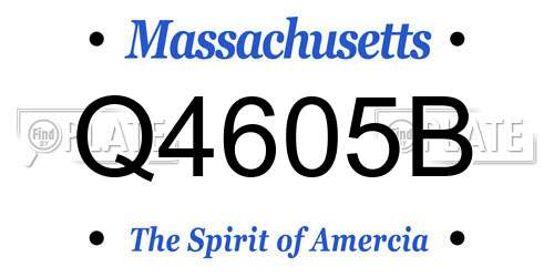 Q4605B Massachusetts License Plate