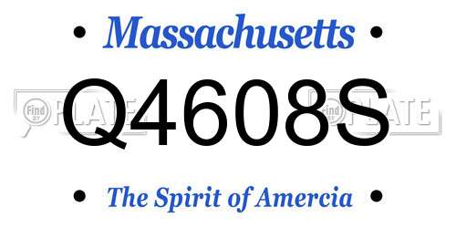 Q4608S Massachusetts License Plate