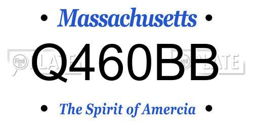 Q460BB Massachusetts License Plate