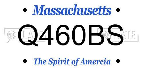 Q460BS Massachusetts License Plate