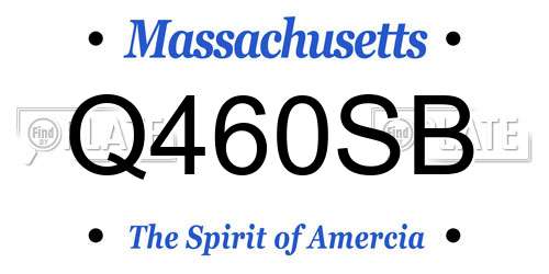 Q460SB Massachusetts License Plate