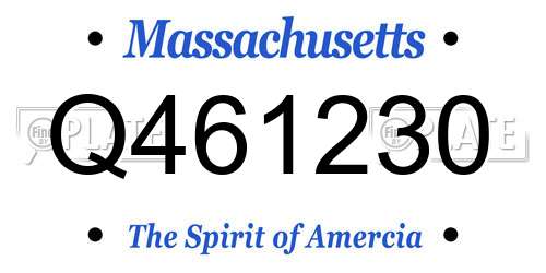 Q461230 Massachusetts License Plate