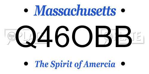 Q46OBB Massachusetts License Plate