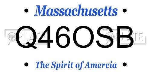 Q46OSB Massachusetts License Plate