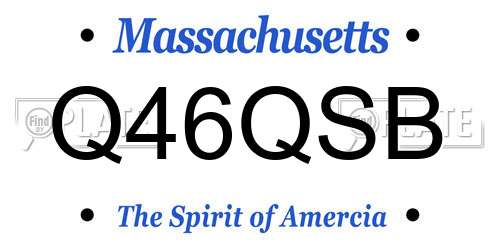 Q46QSB Massachusetts License Plate