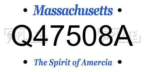 Q47508A Massachusetts License Plate