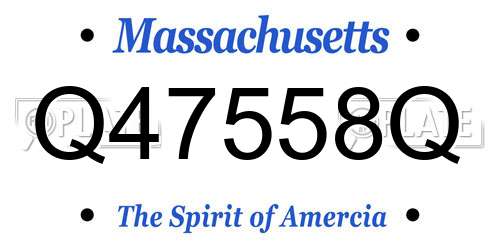 Q47558Q Massachusetts License Plate
