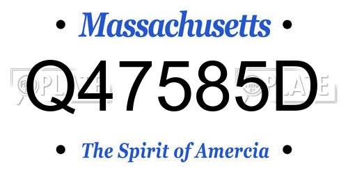 Q47585D Massachusetts License Plate