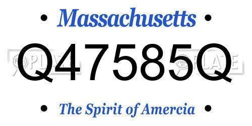 Q47585Q Massachusetts License Plate