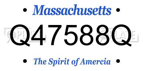 Q47588Q Massachusetts License Plate