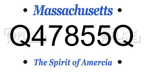 Q47855Q Massachusetts License Plate