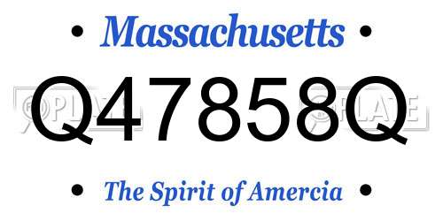 Q47858Q Massachusetts License Plate