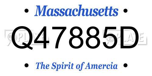 Q47885D Massachusetts License Plate